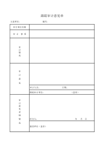 跟踪审计意见单范本