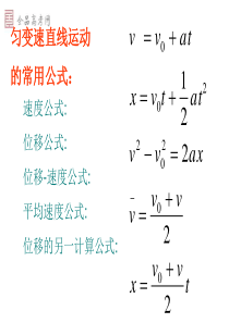 匀变速直线运动的比例式及推论