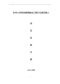 小学有效德育建设工程行为规范育人项目实施方案