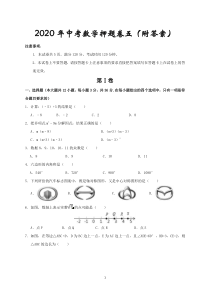 2020年中考数学押题卷五(附答案)