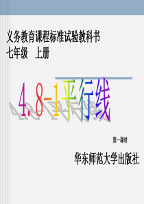 数学：4.8.1平行线课件(华东师大版七年级上)