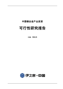 中国镁合金产业投资可行性研究报告