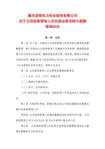 股份有限公司关于公司高级管理人员经营业绩考核与薪酬管理办法_