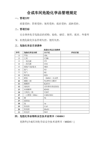 合成氨车间危险化学品物料安全技术说明书