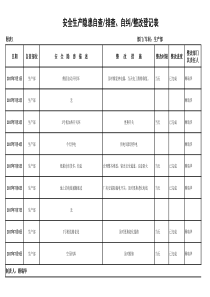 安全生产自查、自纠整改记录表