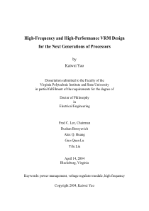 High-Frequency and High-Performance VRM Design