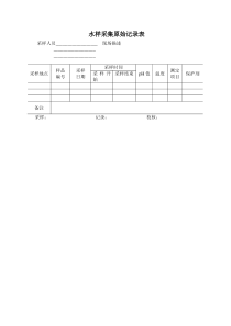 水样采样记录表