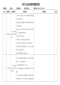 产品认证内部审核检查表