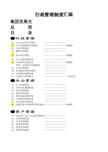 某公司-行政管理制度汇编目录