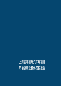 上海安亭国际汽车城项目市场调研及整体定位报告(189页)