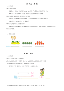 苏教版数学一年级上册知识点汇总