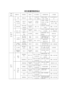 项目质量管理控制点