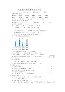 人教版一年级下册数学试卷