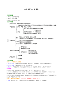 初中九年级物理中考总复习声现象知识讲解