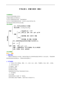 初中九年级物理总复习质量与密度提高知识讲解