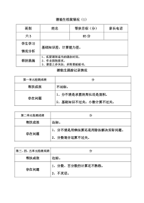 六年级数学潜能生跟踪记录表