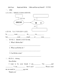 人教PEP小学英语五年级上册UnitFourReadandWrite导学案