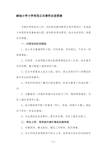 小学突发公共事件应急预案