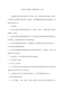 学校新入职教师培训计划