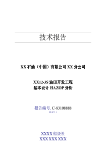 HAZOP 分析技术报告-中文