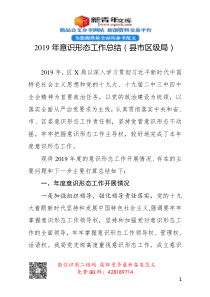 2019年意识形态工作总结县市区级局