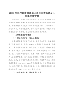 2019年科技经济信息局上半年工作总结及下半年工作安排