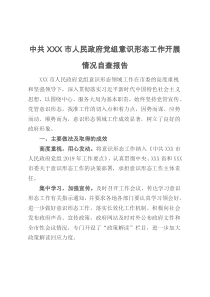 中共XXX市人民政府党组意识形态工作开展情况自查报告