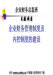 财务制度企业财务管理制度及内控制度的建设(PPT72页)