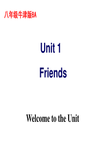 牛津英语8A Unit1  welcome to the unit