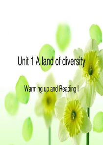 高中英语 Unit1《A land of diversity》课件 Warming up and R