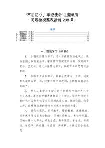 不忘初心牢记使命主题教育检视问题整改措施208条