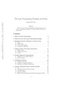 The Logic Programming Paradigm and Prolog