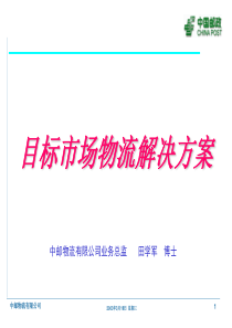 中国邮政目标市场物流解决方案