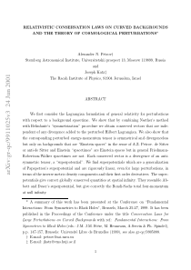 Relativistic Conservation Laws on Curved Backgroun