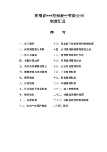 贵州省黔投担保股份有限公司制度总则