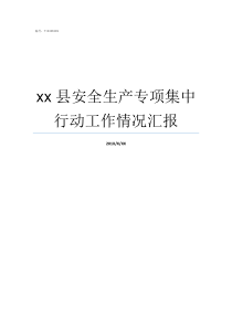 xx县安全生产专项集中行动工作情况汇报安全月安全生产专项整治