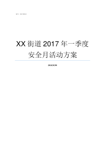 XX街道2017年一季度安全月活动方案