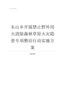 东山乡开展禁止野外用火消除森林草原火灾隐患专项整治行动实施方案东山乡陈紫玲