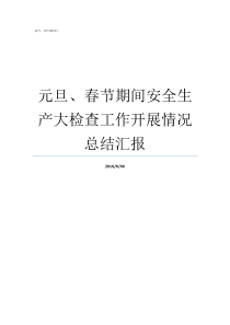 元旦春节期间安全生产大检查工作开展情况总结汇报元旦春节期间安全稳定工作的通知