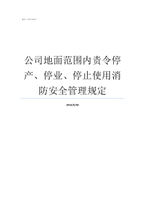 公司地面范围内责令停产停业停止使用消防安全管理规定