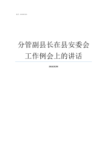 分管副县长在县安委会工作例会上的讲话分管什么副县长有实权