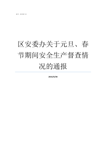 区安委办关于元旦春节期间安全生产督查情况的通报什么是安委会