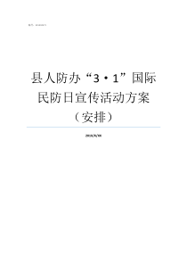 县人防办31国际民防日宣传活动方案安排民防局和人防办的区别