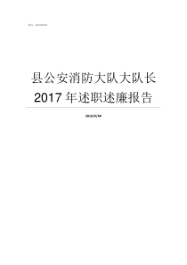 县公安消防大队大队长2017年述职述廉报告海安县公安消防大队大队长