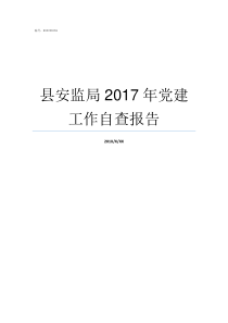 县安监局2017年党建工作自查报告