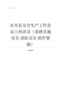 在全县安全生产工作会议上的讲话道路交通安全nbsp消防安全nbsp秸秆禁烧全县安全生产紧急会议