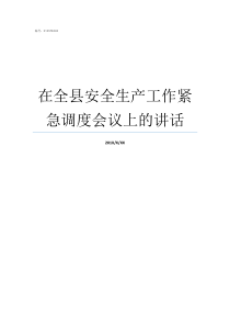 在全县安全生产工作紧急调度会议上的讲话全县安全生产工作开展情况