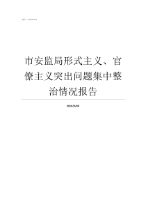 市安监局形式主义官僚主义突出问题集中整治情况报告