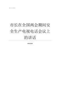 市长在全国两会期间安全生产电视电话会议上的讲话全国人民两会