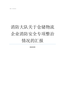 消防大队关于仓储物流企业消防安全专项整治情况的汇报消防大队归哪里管